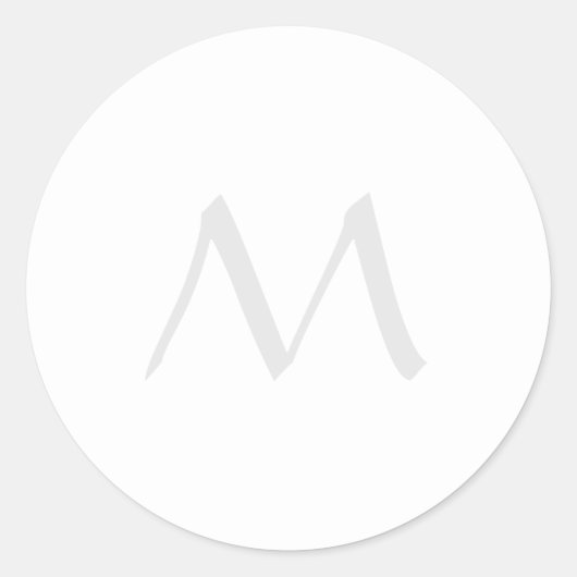Monogram Modern Simple Minimalist Plain ラウンドシール (正面)