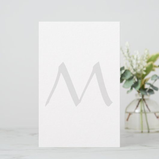 Monogram Modern Simple Minimalist Plain 便箋 (スタンド正面)