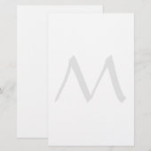 Monogram Modern Simple Minimalist Plain 便箋 (正面/裏面)