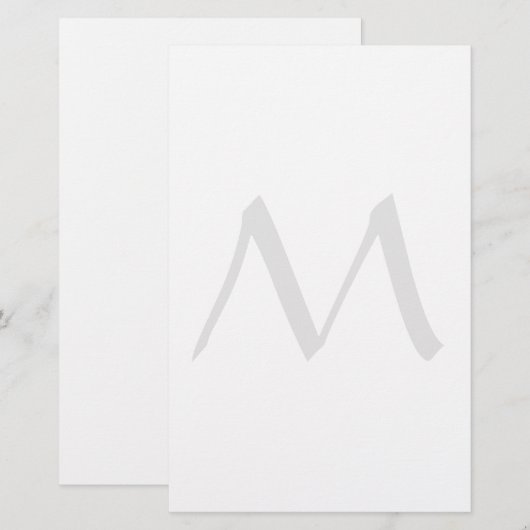 Monogram Modern Simple Minimalist Plain 便箋 (正面/裏面)