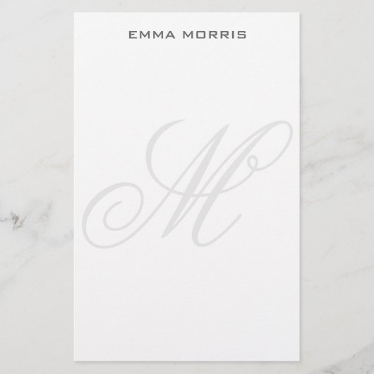 Monogram Modern Simple Minimalist Plain 便箋 (正面)