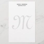 Monogram Modern Simple Minimalist Plain 便箋 (正面)