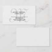 Monogram Modern Simple Minimalist Plain 名刺 (正面/裏面)