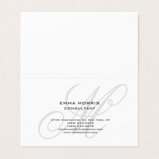 Monogram Modern Simple Minimalist Plain 名刺 (外部フラット)