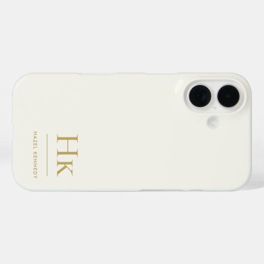Monogram Modern Simple Monogrammed Ivory Gold Case-Mate iPhoneケース (裏面 (横))