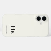 Monogram Modern Simple Monogrammed Ivory White Case-Mate iPhoneケース (裏面 (横))