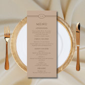 Monogram Modern Taupe Christian Wedding Menu メニュー