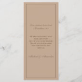 Monogram Modern Taupe Christian Wedding Menu メニュー (裏面)