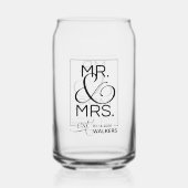 Monogram Mr. & Mrs. Family Name新婚カップル ガラス缶 (正面)