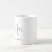 Monogram Mug with Initial and Name, Simple コーヒーマグカップ (中央)