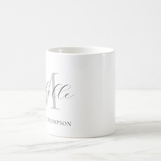 Monogram Mug with Initial and Name, Simple コーヒーマグカップ (中央)