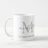Monogram Mug with Initial and Name, Simple コーヒーマグカップ (左)