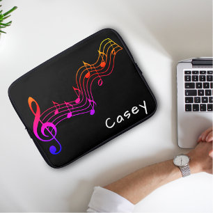 Monogram Music Colorful Black Simple ラップトップスリーブ