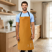 Monogram Mustard Yellow Boho Fall Kitchen Gift エプロン