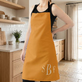 Monogram Mustard Yellow Boho Fall Kitchen Gift エプロン