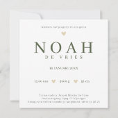 Monogram N Beer Bosdier Waterverf Geboortekaartje カード (裏面)