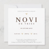 Monogram N Beer Neutraal Woodland Geboortekaartje カード (裏面)