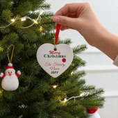 Monogram, Name and Year Custom Merry Christmas セラミックオーナメント