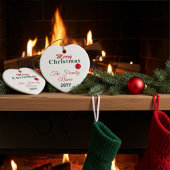 Monogram, Name and Year Custom Merry Christmas セラミックオーナメント