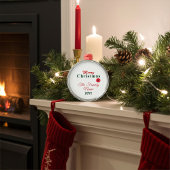 Monogram, Name and Year Custom Merry Christmas セラミックオーナメント