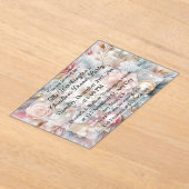 Monogram name Christmas floral pastel watercolor  アクリル招待状 (レイダウン)