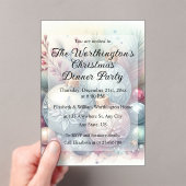 Monogram name Christmas tree ornaments watercolor  アクリル招待状 (インサイチュ (ポータブル))