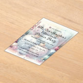 Monogram name Christmas tree ornaments watercolor  アクリル招待状 (レイダウン)