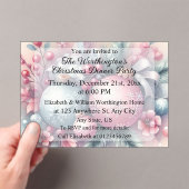 Monogram name Christmas tree ornaments watercolor  アクリル招待状 (インサイチュ (ポータブル))