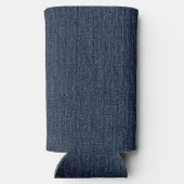 Monogram Name Dark Blue Denim Print Gingham Check スリム缶クーラー (裏面)