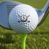 Monogram Name Golf Club Classic Black White ゴルフボール
