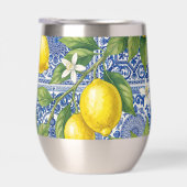 Monogram Name Lemon Blue French Country Tile  (右面)