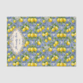 Monogram Name Lemon Blue French Country Tile  薄葉紙 (正面)