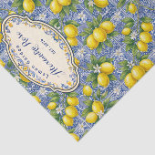 Monogram Name Lemon Blue French Country Tile  薄葉紙 (詳細)