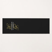 Monogram Name Minimalist Black Gold White Elegant ヨガマット (正面(横))