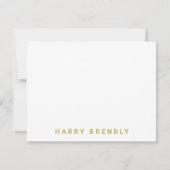 Monogram Name Minimalist White Flat Note Card ノートカード (正面)