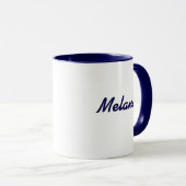 Monogram Name Modern Minimalist Navy White Mug マグカップ (正面右)