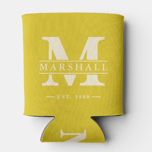 Monogram & Name Overlay  Dark Lemon 缶クーラー (裏面)