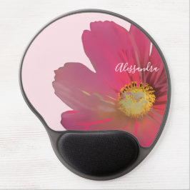 Monogram Name Pastel Pink Floral Red Wildflower  ジェルマウスパッド