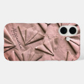 Monogram Name Rose Gold 3D Effect Toile Look Cool  Case-Mate iPhoneケース (裏面 (横))