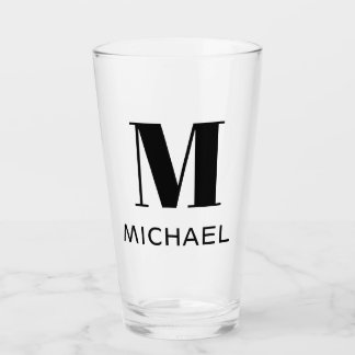 Monogram Name Simple Personalised Beer Glass タンブラーグラス