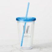 Monogram Name Simple Personalised tumbler アクリルタンブラー (裏面)