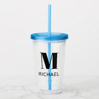 Monogram Name Simple Personalised tumbler アクリルタンブラー