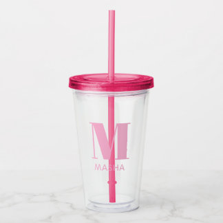 Monogram Name Simple Personalised tumbler アクリルタンブラー