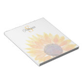 Monogram Name Sunflower  ノートパッド (アングル)