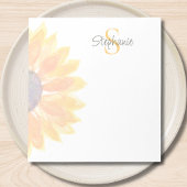 Monogram Name Sunflower ノートパッド