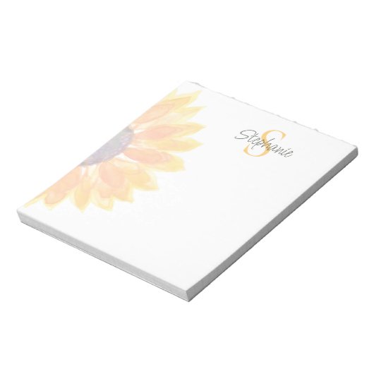 Monogram Name Sunflower ノートパッド (回転)