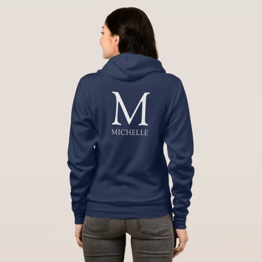 Monogram Name Womens Front Back Print Double Sided パーカ (裏面フル)