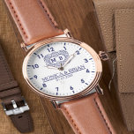 Monogram Names and initials Mrs and Mr 腕時計<br><div class="desc">Personalized watch with the names of the bride and groom or the couple in love. This watch can be customized by changing the text with the name of the loved one or the wedding date. It can be an ideal gift for newlyweds or for silver or golden wedding anniversaries. Monogram...</div>