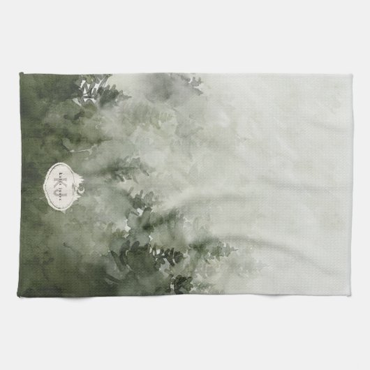 Monogram Nature Stamp | Custom Name キッチンタオル (横)