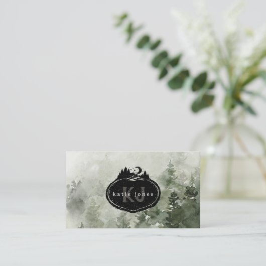 Monogram Nature Stamp | Custom Name 名刺 (スタンド正面)